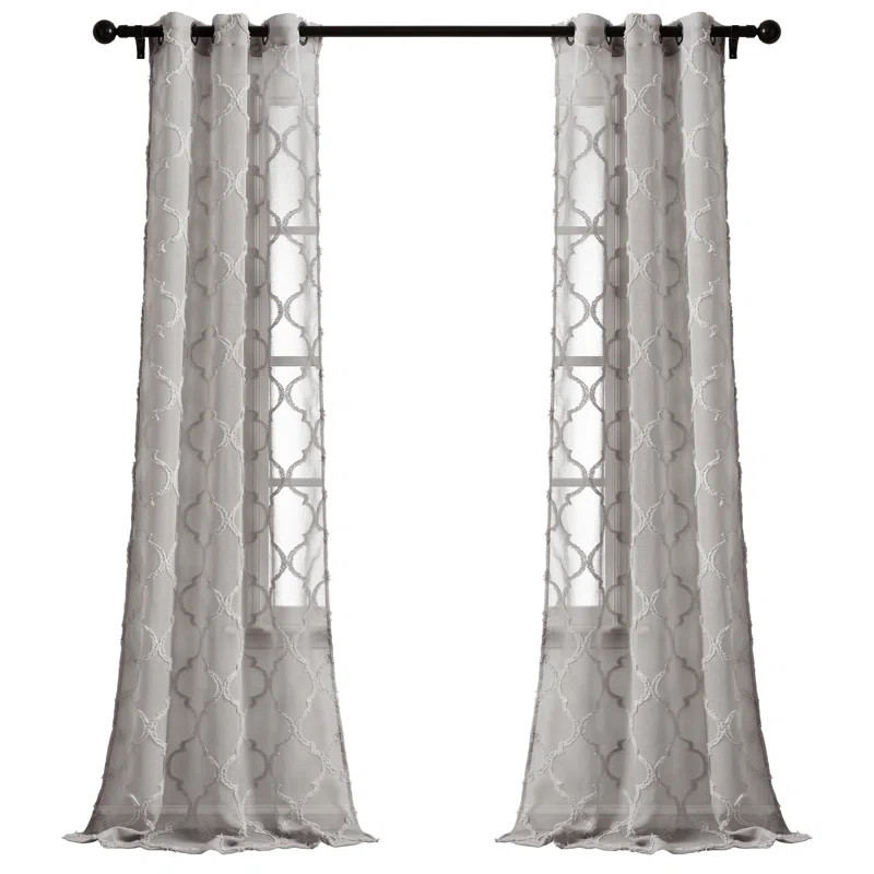 Lopes Trellis Sheer Curtain Panels (Set of 2) | Wayfair North America