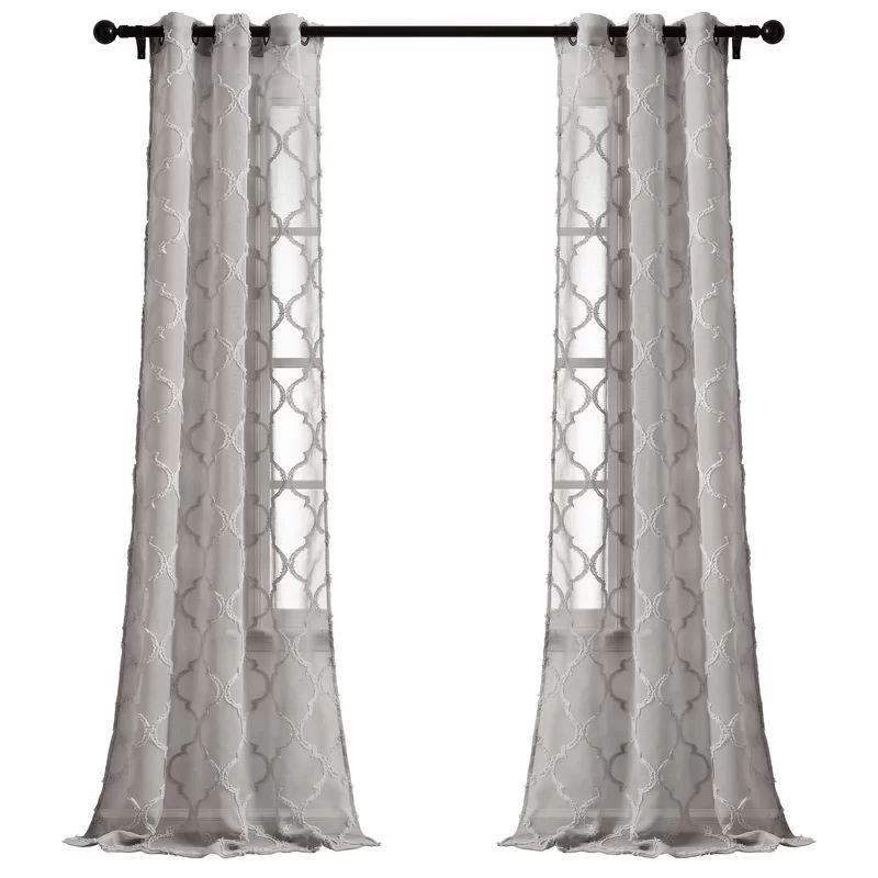 Lopes Trellis Sheer Curtain Panels (Set of 2) | Wayfair North America