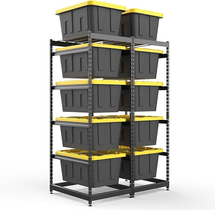 27 Gallon Tote Storage Rack, Heavy-Duty Storage Bin Rack Organizer, 5-Tier Standing Storage Bin S... | Amazon (US)