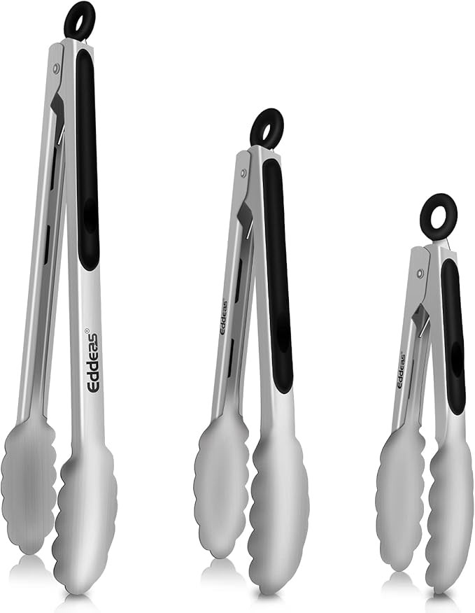 Tongs For Cooking - Heat Resistant 600 Degrees Stainless Steel Kitchen Tong,Heavy Duty Metal Lock... | Amazon (US)