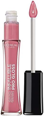 L’Oreal Paris Makeup Infallible 8 Hour Hydrating Lip Gloss, Nightfall Rose, 0.5 Ounce | Amazon (US)
