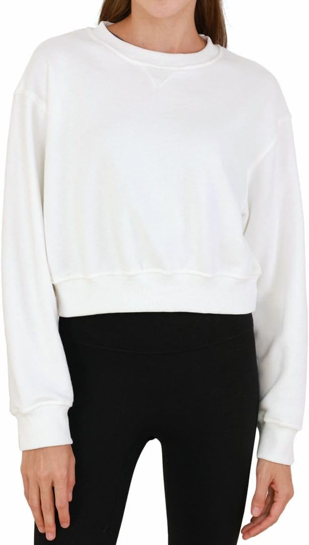 Amazhiyu Women's Pullover Cropped Sweatshirt Long Sleeve Crewneck Crop Tops | Amazon (US)