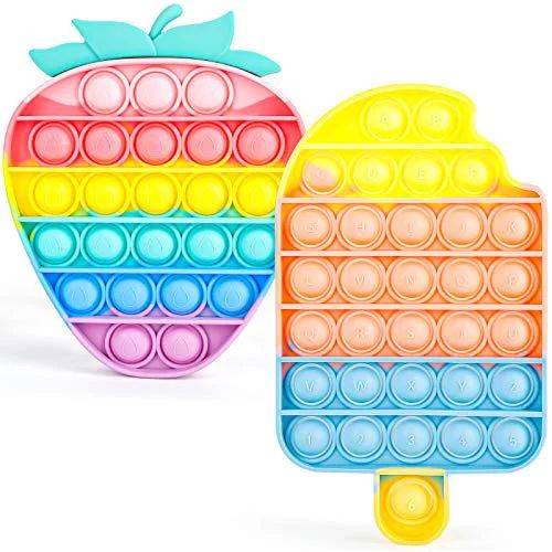 i-FSK Pop On It Push Pop Fidget Toys 2 Pack (Ice Cream & Strawberry), Silicone Pop Bubble Sensory... | Walmart (US)
