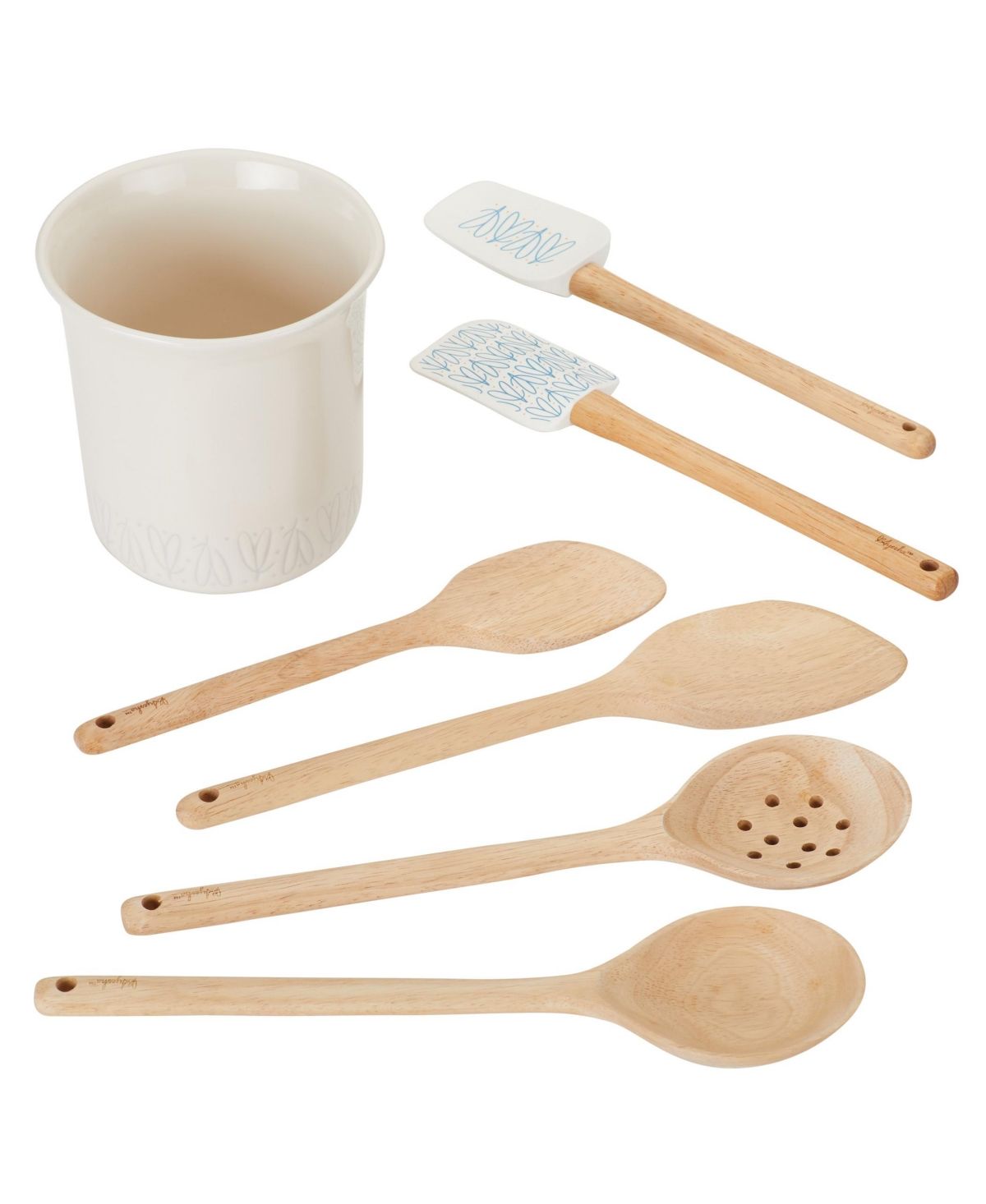 Ayesha Collection Kitchen Cooking Utensil Set with Ceramic Tool Crock, French Vanilla | Macys (US)