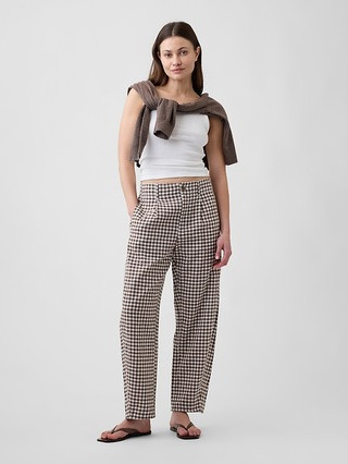 High Rise Linen-Blend Barrel Pants | Gap Factory