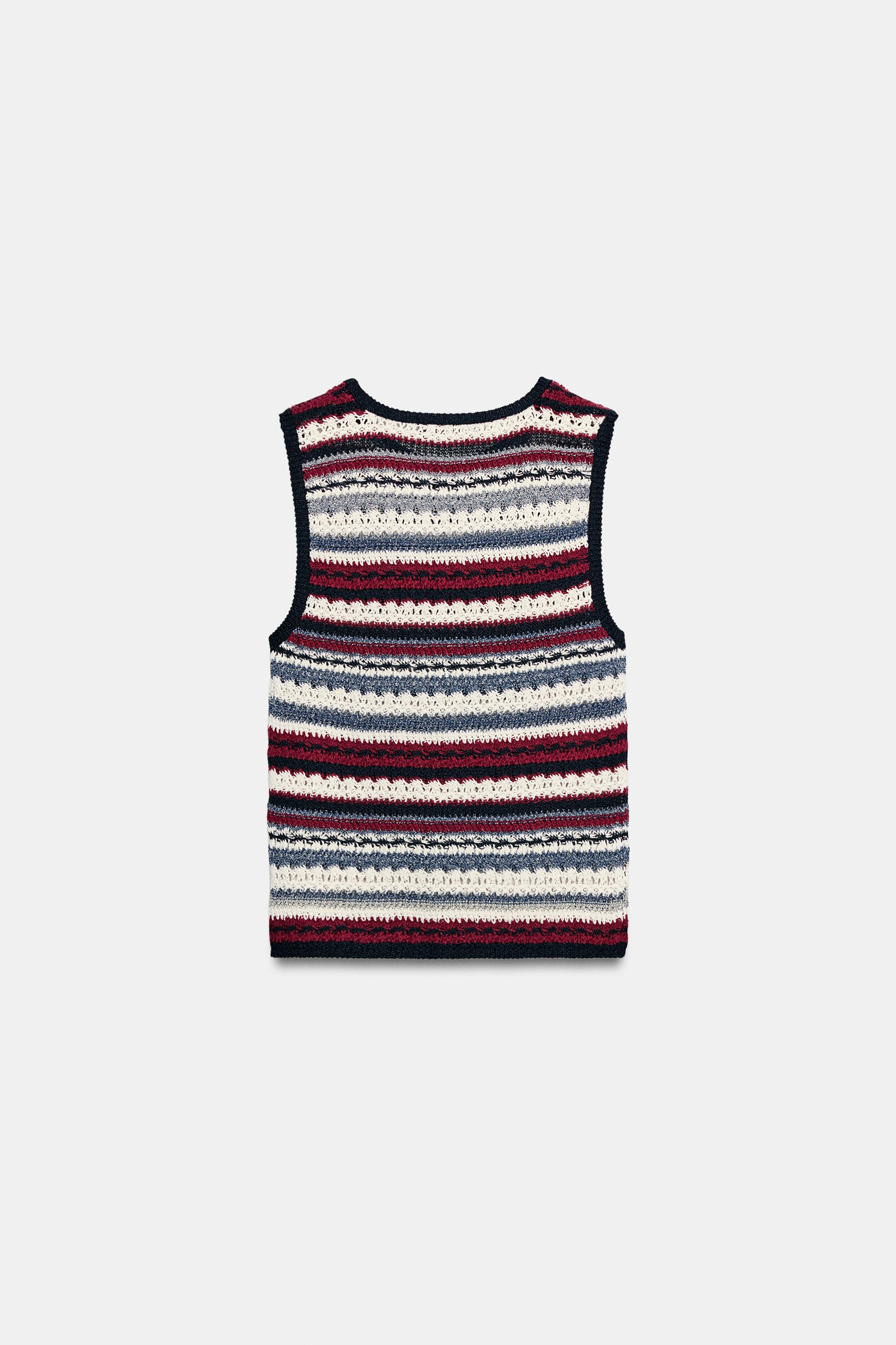 TEXTURED STRIPED KNIT TOP | Zara UK