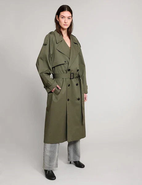 Olive Oversized Trench Jacket | Pixie Market