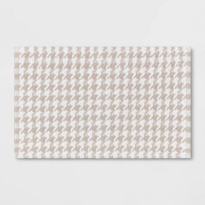 Houndstooth Bath Rug Beige - Threshold&#8482; | Target