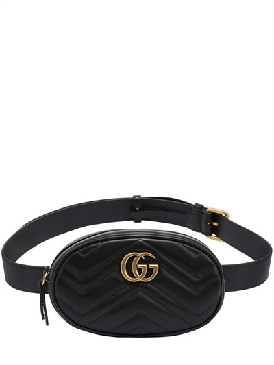 GUCCI - GG MARMONT 2.0 LEATHER BELT PACK - BELT PACK - BLACK - Luisaviaroma | Luisaviaroma