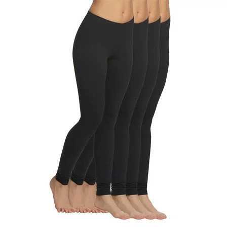 Felina | Velvety Soft Lightweight Leggings | 4-Pack (Black XX-Large) | Walmart (US)