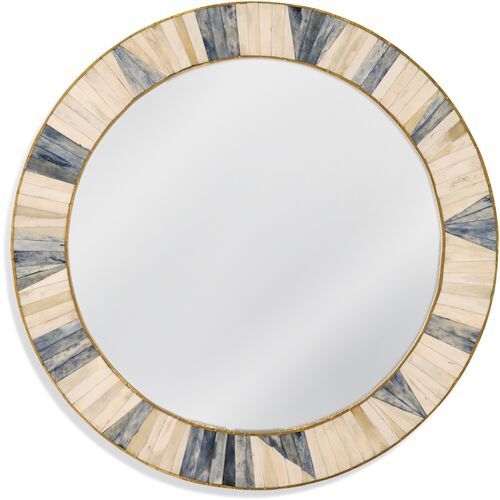 Kara Round Bone Wall Mirror, Natural/Gray | One Kings Lane