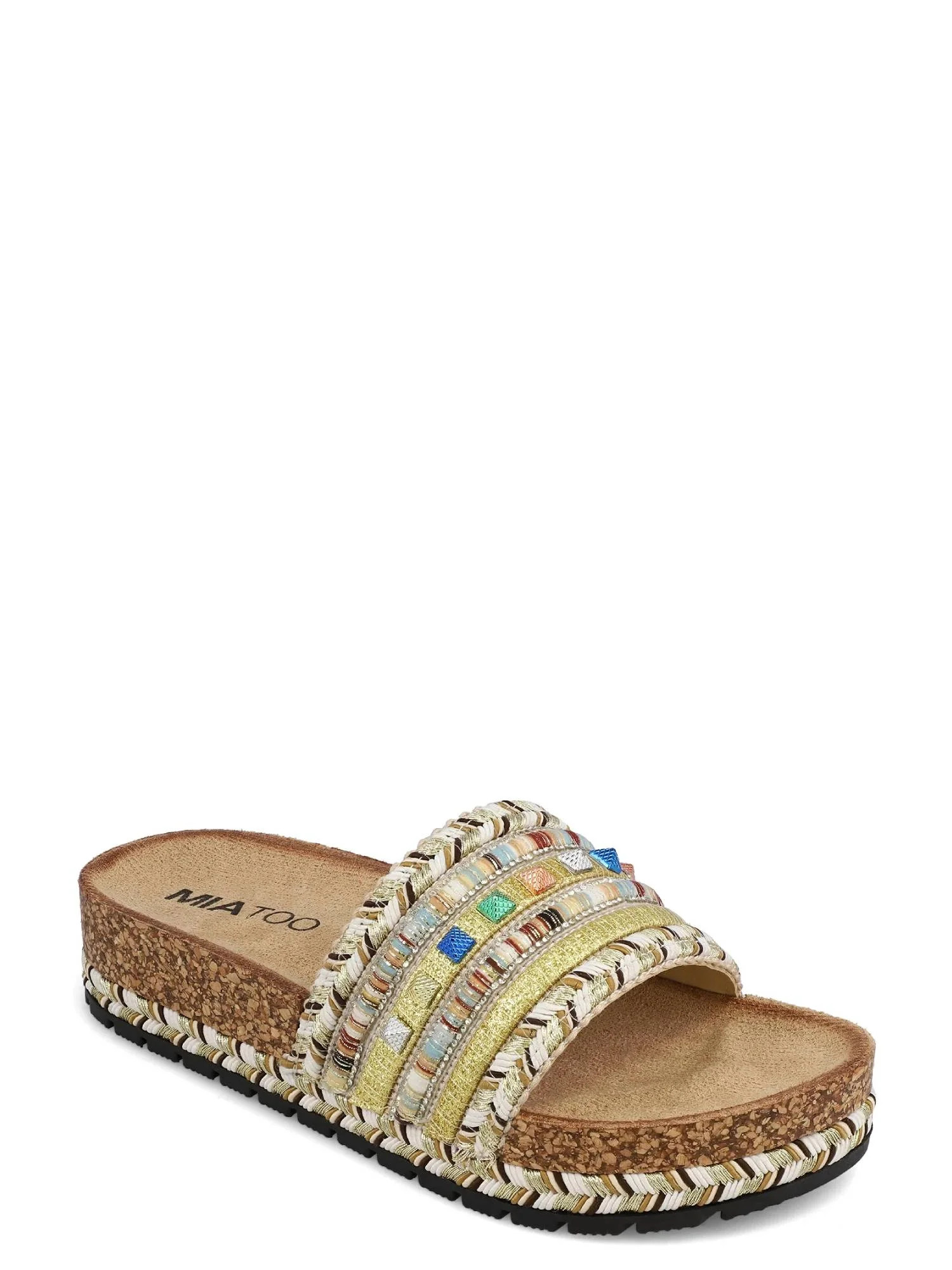 MIA TOO Women's Demelza Embellished Footbed Slide Sandal | Walmart (US)