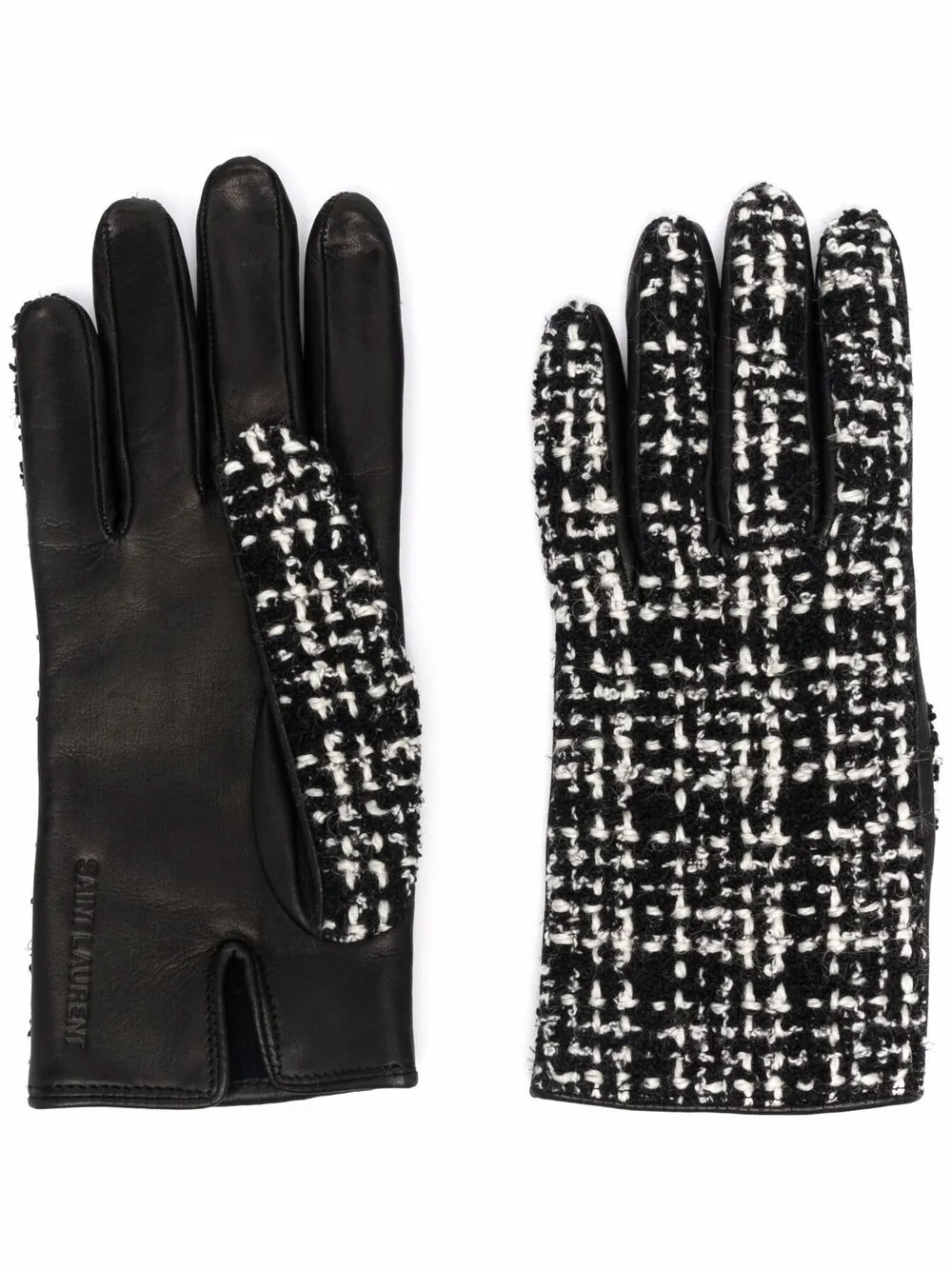 Saint Laurent tweed-panel Gloves - Farfetch | Farfetch Global