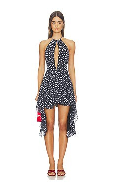 MAJORELLE Lita Mini Dress in Black Polka Dot from Revolve.com | Revolve Clothing (Global)