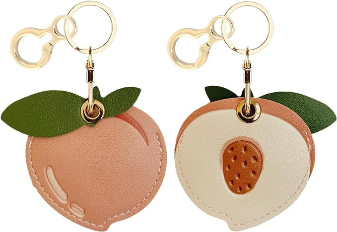 Leather Keychain Holder Case Compatible with AirTag,Cute air tag Cover with Keychain Ring,GPS Tra... | Amazon (US)