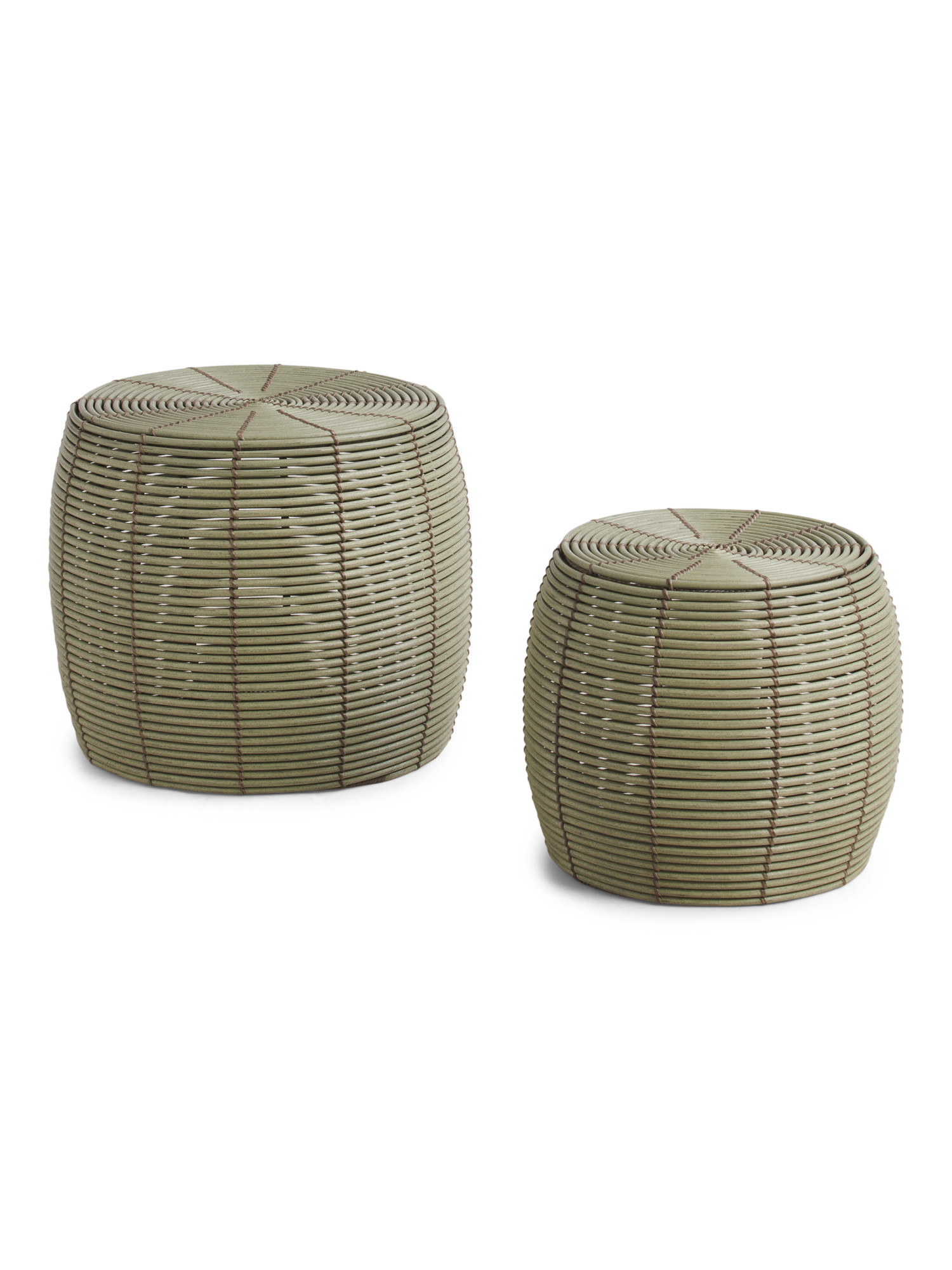 Set Of 2 Woven Outdoor Ottomans | Global Home | Marshalls | Marshalls