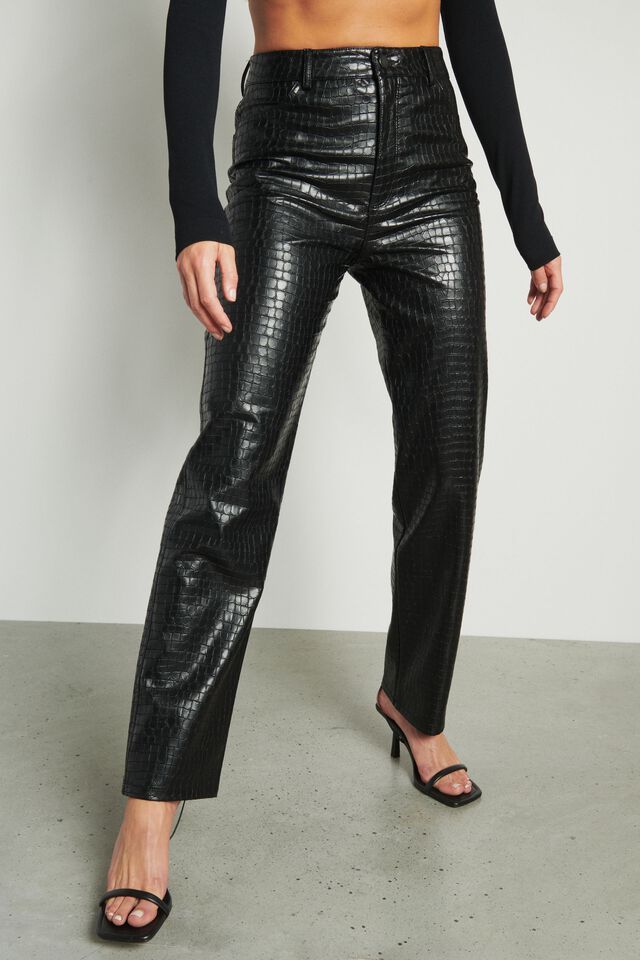 Gisele Croco Faux Leather Pants | Dynamite Clothing