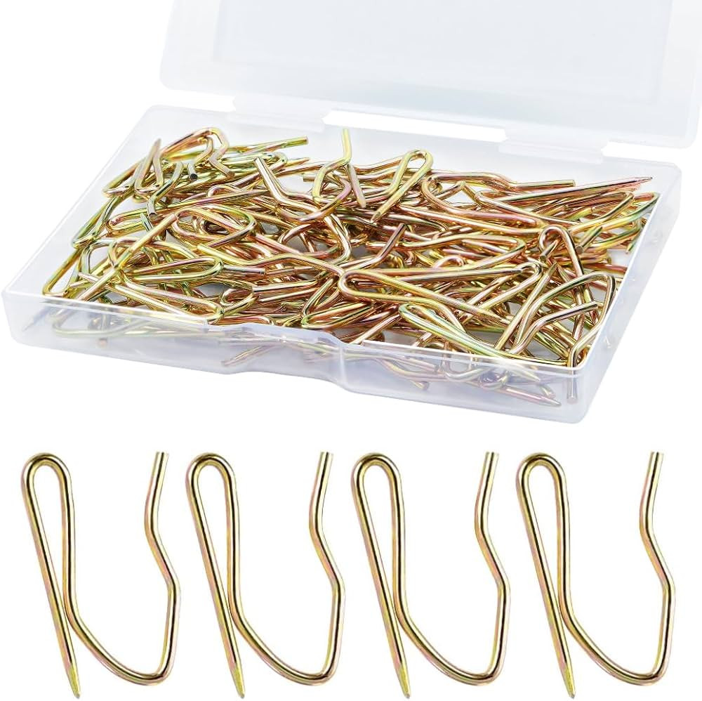 Metal Curtain Hooks, 58PCS Drapery Hook Pins 1.2 Inch Stainless Steel Pin-on Hooks for Window Cur... | Amazon (US)