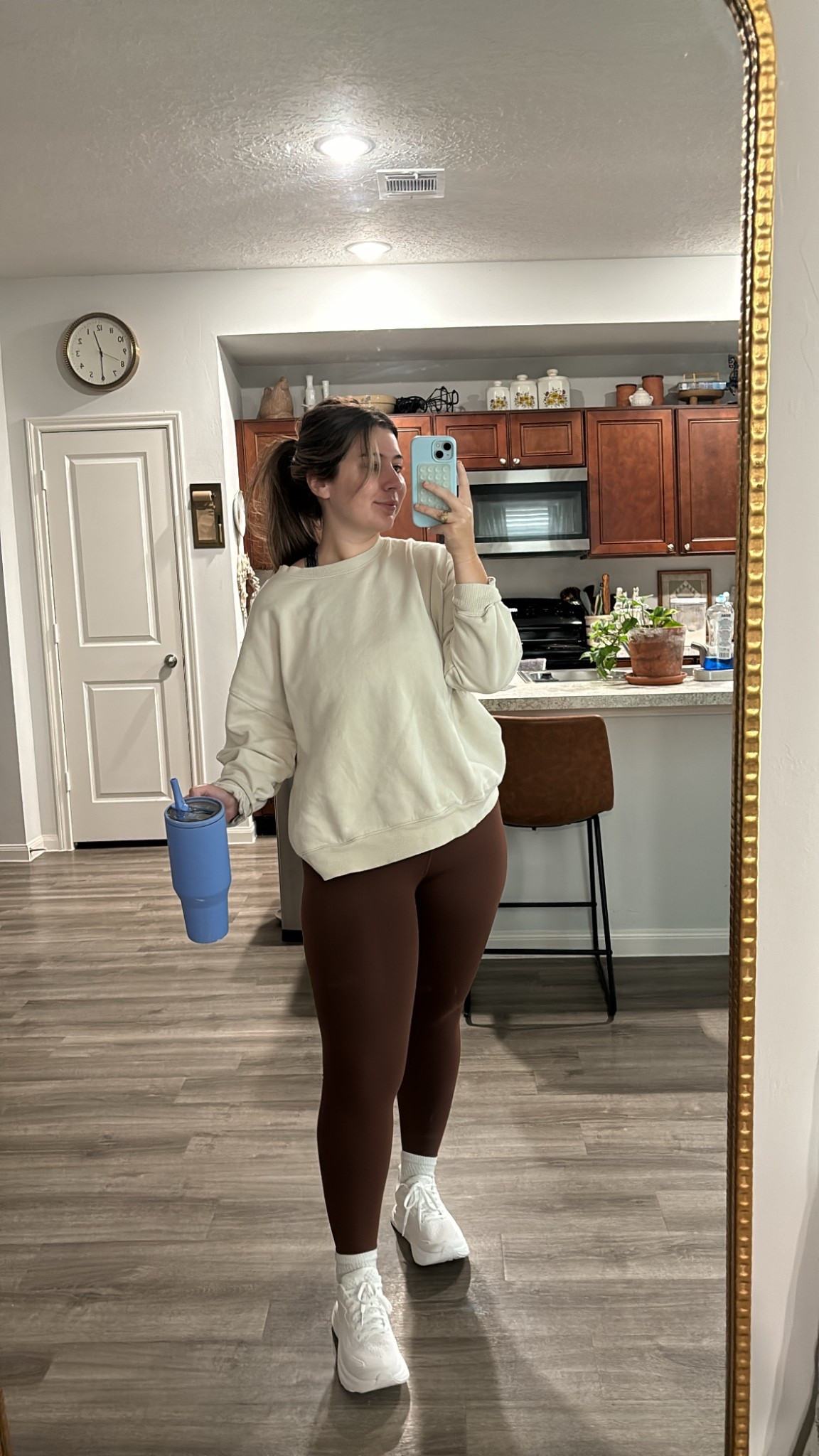 workout outfit! wearing large in sweater and medium in leggings. shoes fit tts  

#LTKFindsUnder100