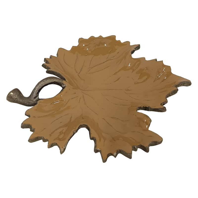 Metal Enamel Leaf Decor, 8", Orange, Aluminum, sold by At Home | At Home