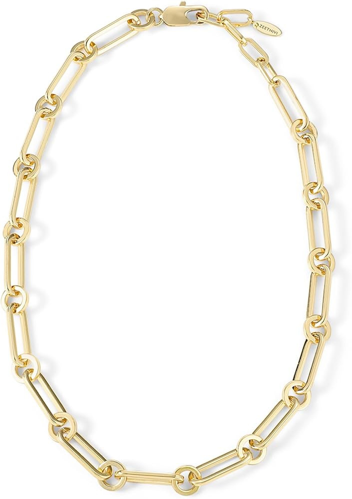 Chunky Layered Gold Necklace For Women Paperclip Link Chain Statement Compass Coin Charm Beach St... | Amazon (US)