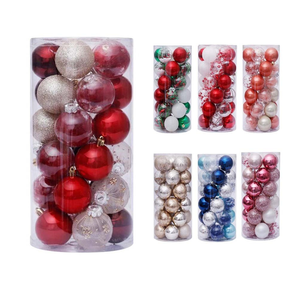 CHGBMOK 30pcs Red Christmas Balls Ornaments for Xmas Tree 6cm/2.36" Shatterproof Plastic Hanging ... | Walmart (US)