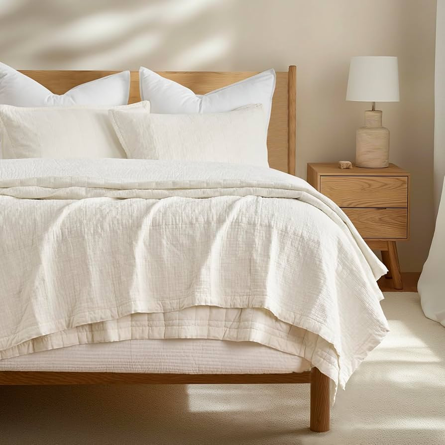 EVERGRACEHOME Stonewashed Cotton Quilt Set King Size, Ultra Soft Oversized Bedspread Coverlet Set... | Amazon (US)