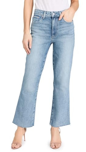 PAIGE Women's Courtney with Raw Hem, Khristen Distressed, Blue, 33 | Amazon (US)