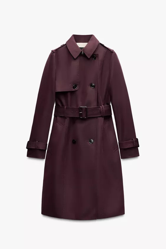 ZARA WOMAN COLLECTIONTrench coat made of cotton yarn. Lapel collar and long sleeves with adjustab... | Zara UK