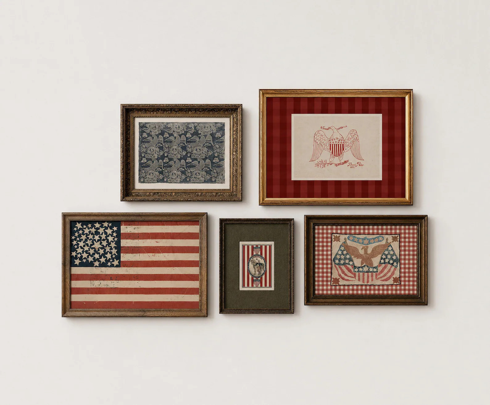 Americana Gallery Wall Set Printable Art, Vintage Flag George Washington Eagle Patriotic Download... | Etsy (Global)