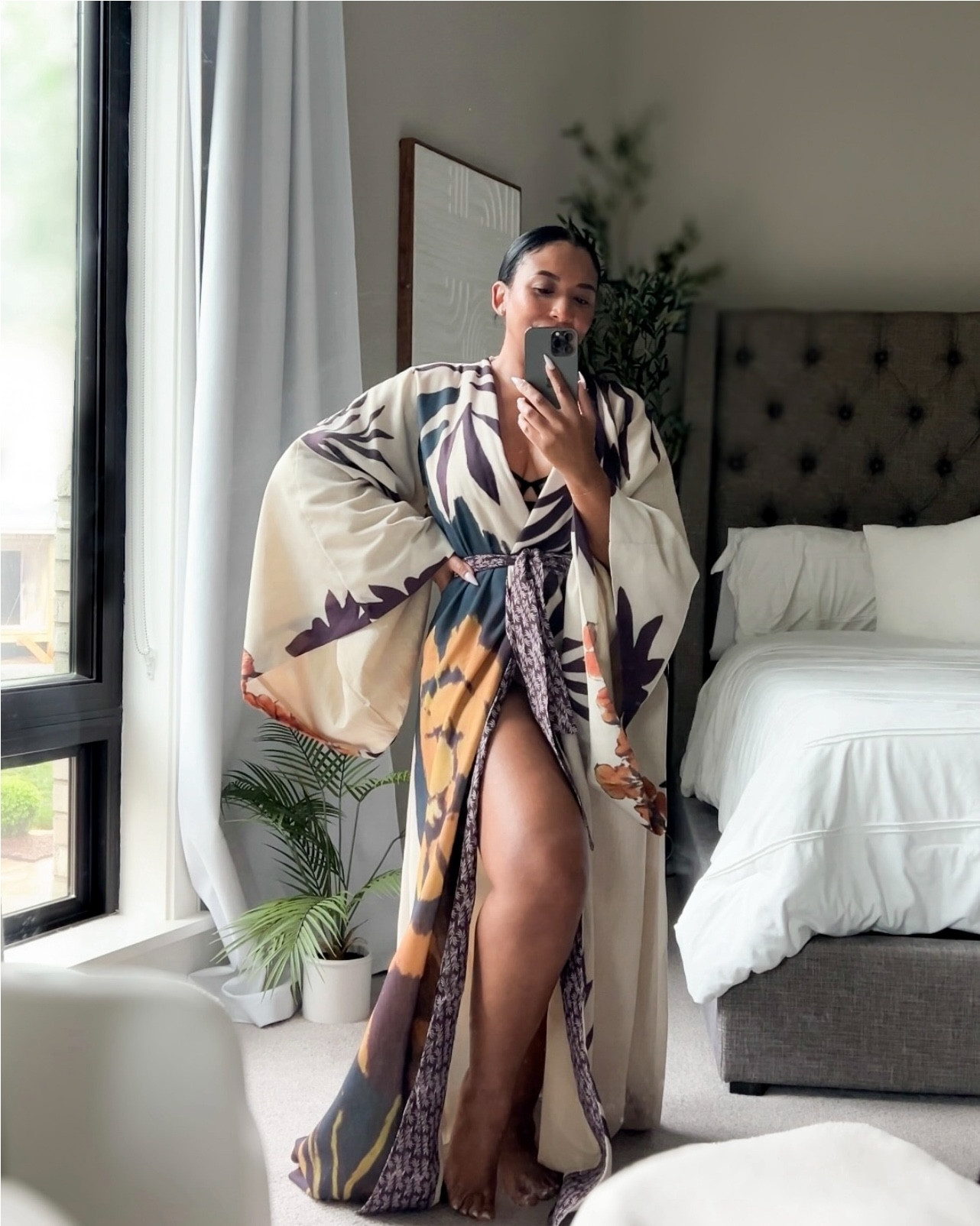Sashaying around the house, fully aware I need to start work in an hour.

This is a dress that I preferred to wear as a robe. Purchased it from Fashion Nova. This brand is not on LTK.  

Wearing a size medium, but could have gotten a size small  

#LTKOver40 #LTKmorningroutine #LTKootd