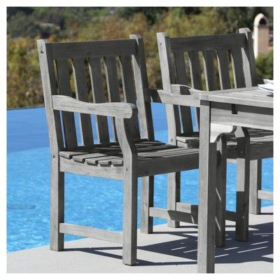 Vifah Renaissance Eco-friendly Outdoor Hand-scraped Hardwood Garden Arm Chair | Target