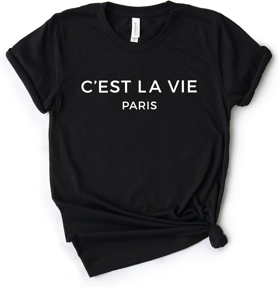 C'est La Vie Shirt, French Shirt, France Gift, Paris Gift, Positive Tee, Bonjour Slogan, Softstyl... | Amazon (US)