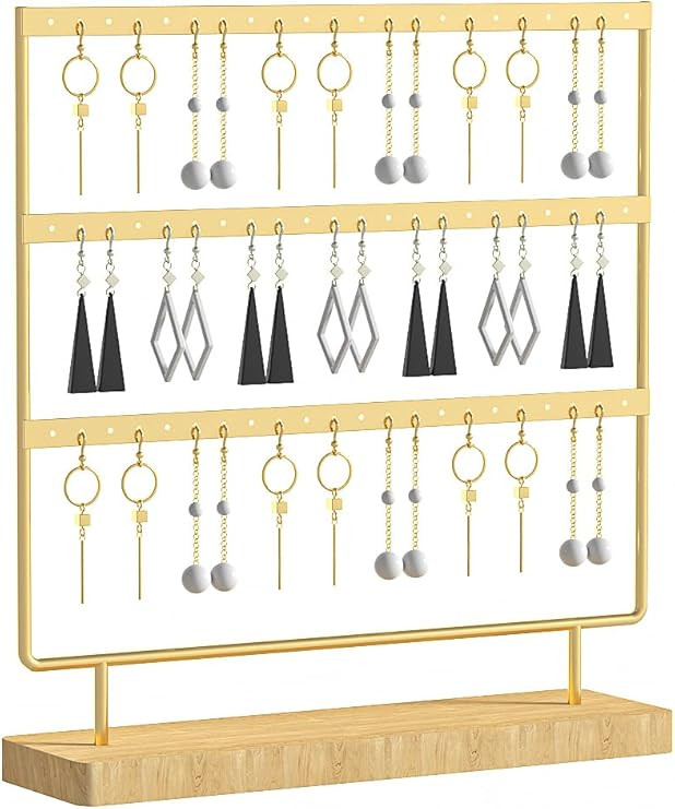 Earring Holder Organizer,Pierced Large Earrings Display Stand For Selling,Small Stud Earring Orga... | Amazon (US)