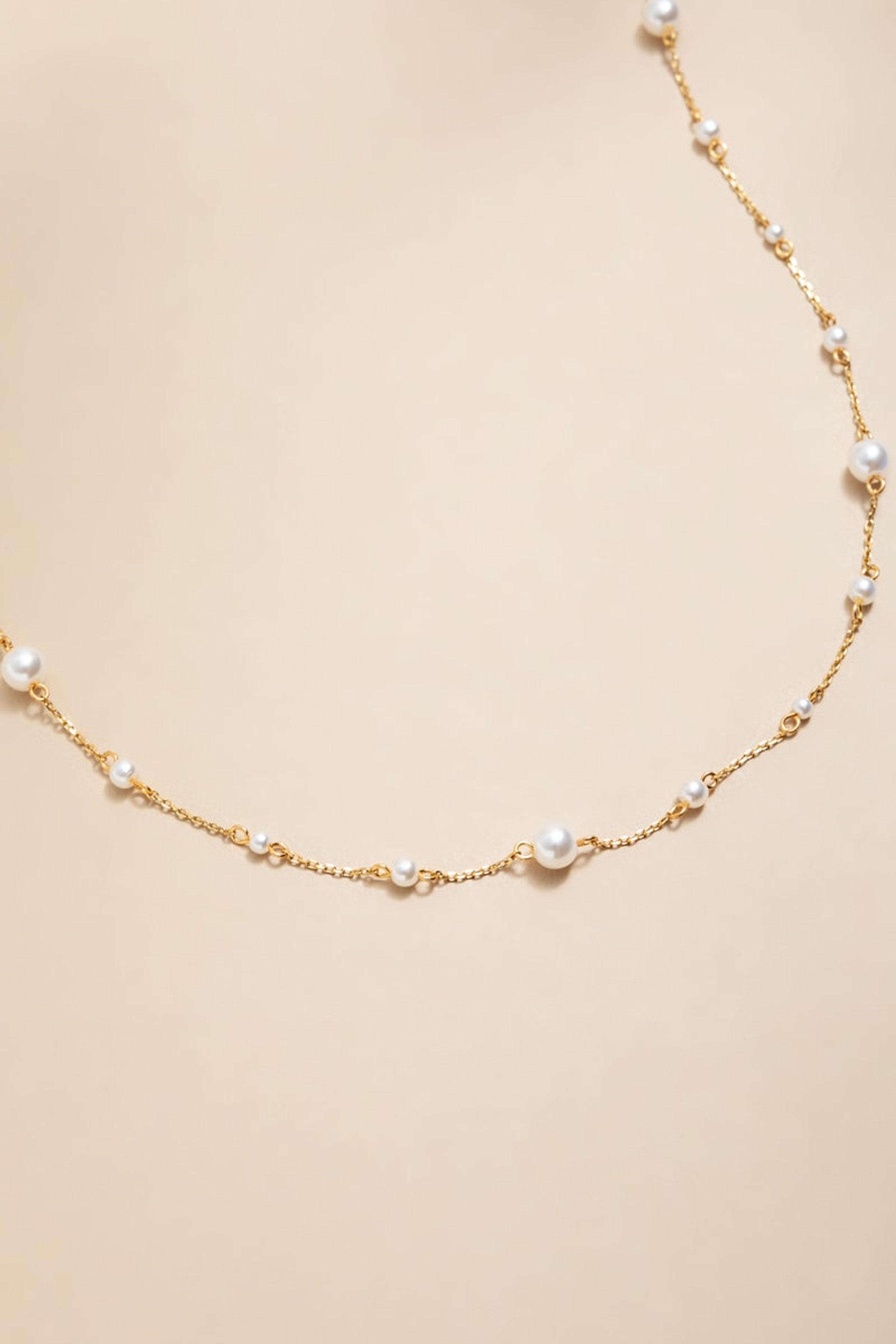 Simone Stainless Steel Pearl Station Necklace | Francesca's