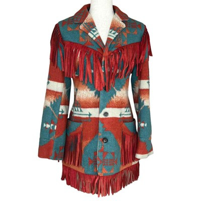 Tasha Polizzi southwest coat red fringe size small | eBay US
