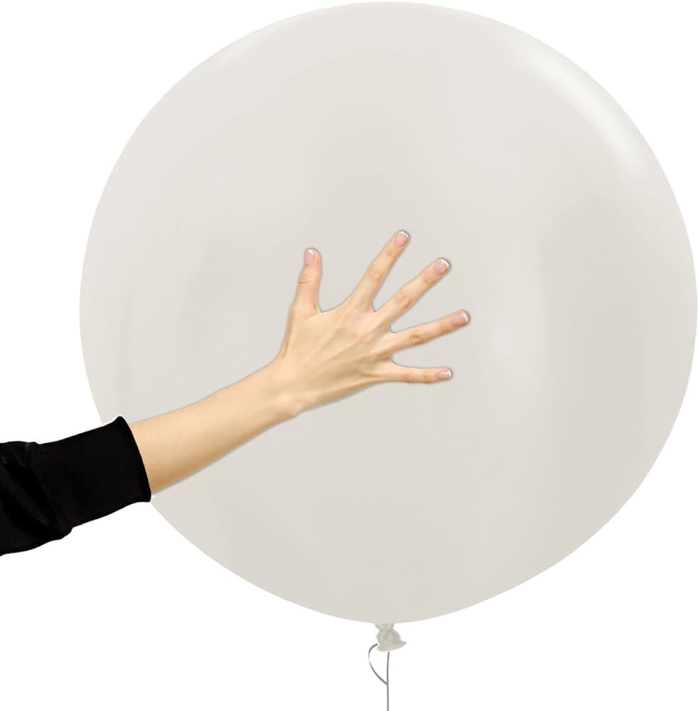 White Large Balloons 24 Inches 5 Jumbo Stuffing Balloons Giant Globe Strong Latex Big Round Ballo... | Amazon (US)