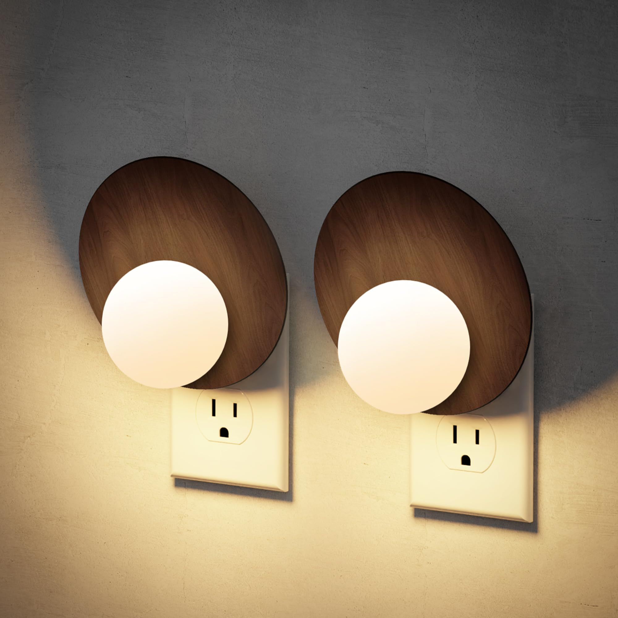JandCase Night Lights Plug Into Wall: 2 Pack Plug in Night Light, 3000K Warm White, Dusk to Dawn ... | Amazon (US)