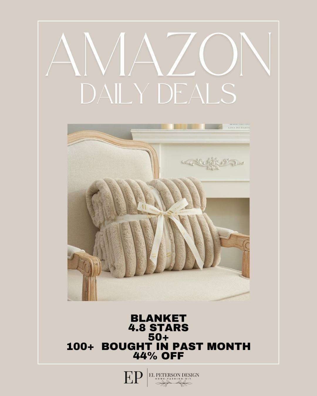 Amazon
Daily deals
Blanket


#LTKSaleAlert #LTKHome