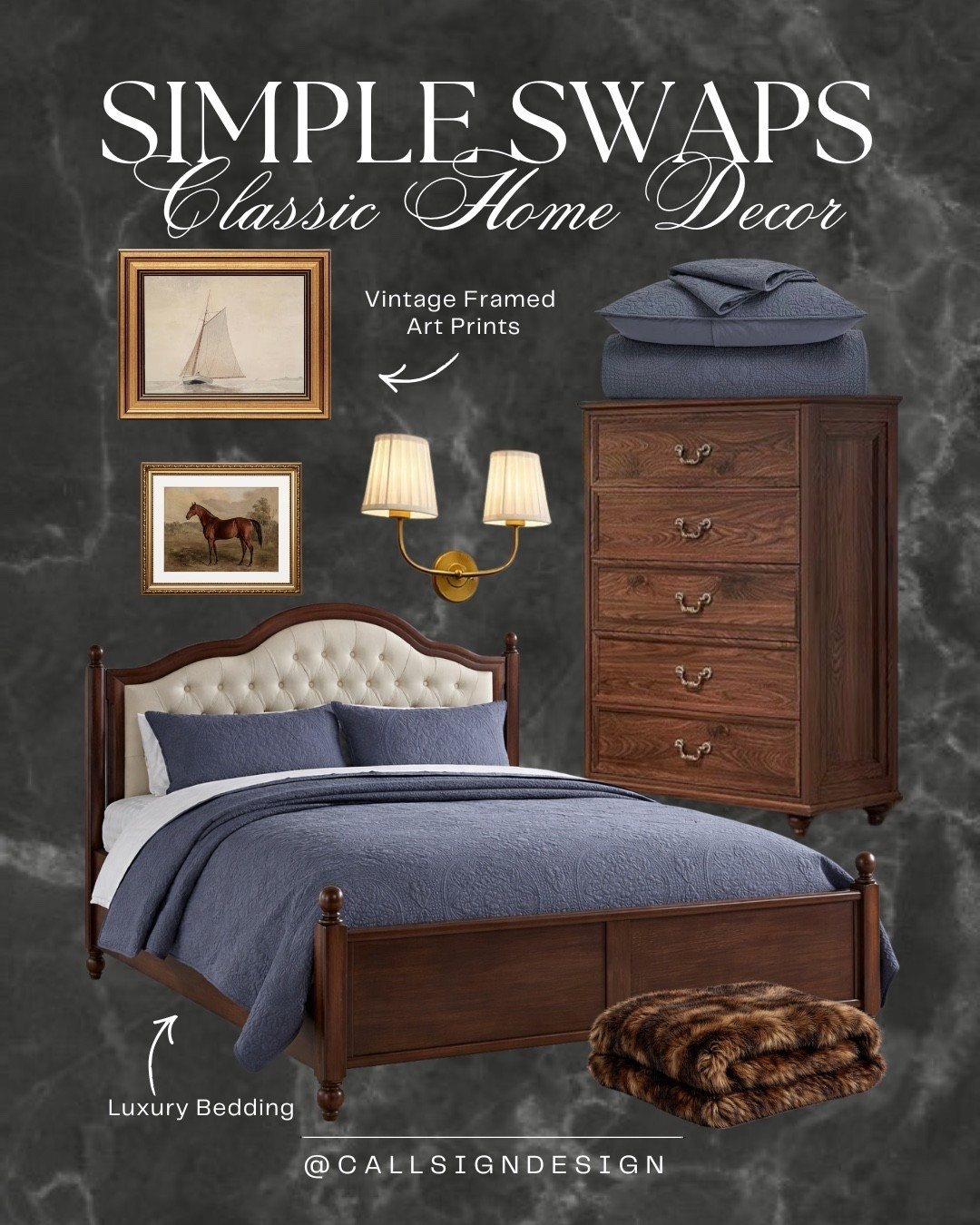 Bedroom decor that feels unmistakably refined with layers of old world charm. Rich textures, classic silhouettes, and thoughtful details create a space full of character, warmth, and quiet elegance. 

#OldWorldCharm #BedroomInspo #TimelessInteriors #ClassicHome #RefinedLiving #HomeDecor #DesignDetails #callsigndesign