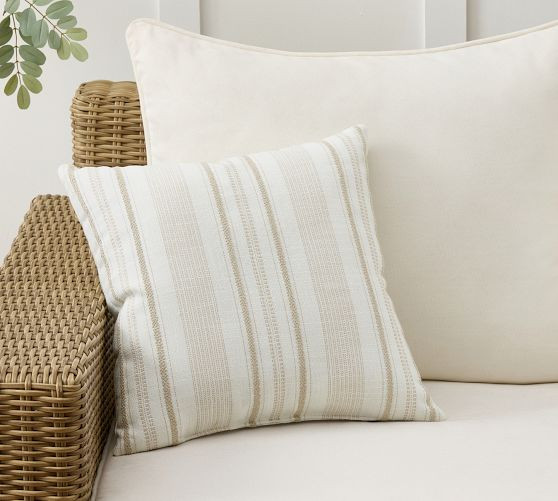 Celine Striped Outdoor Performance Pillow | Pottery Barn (US)