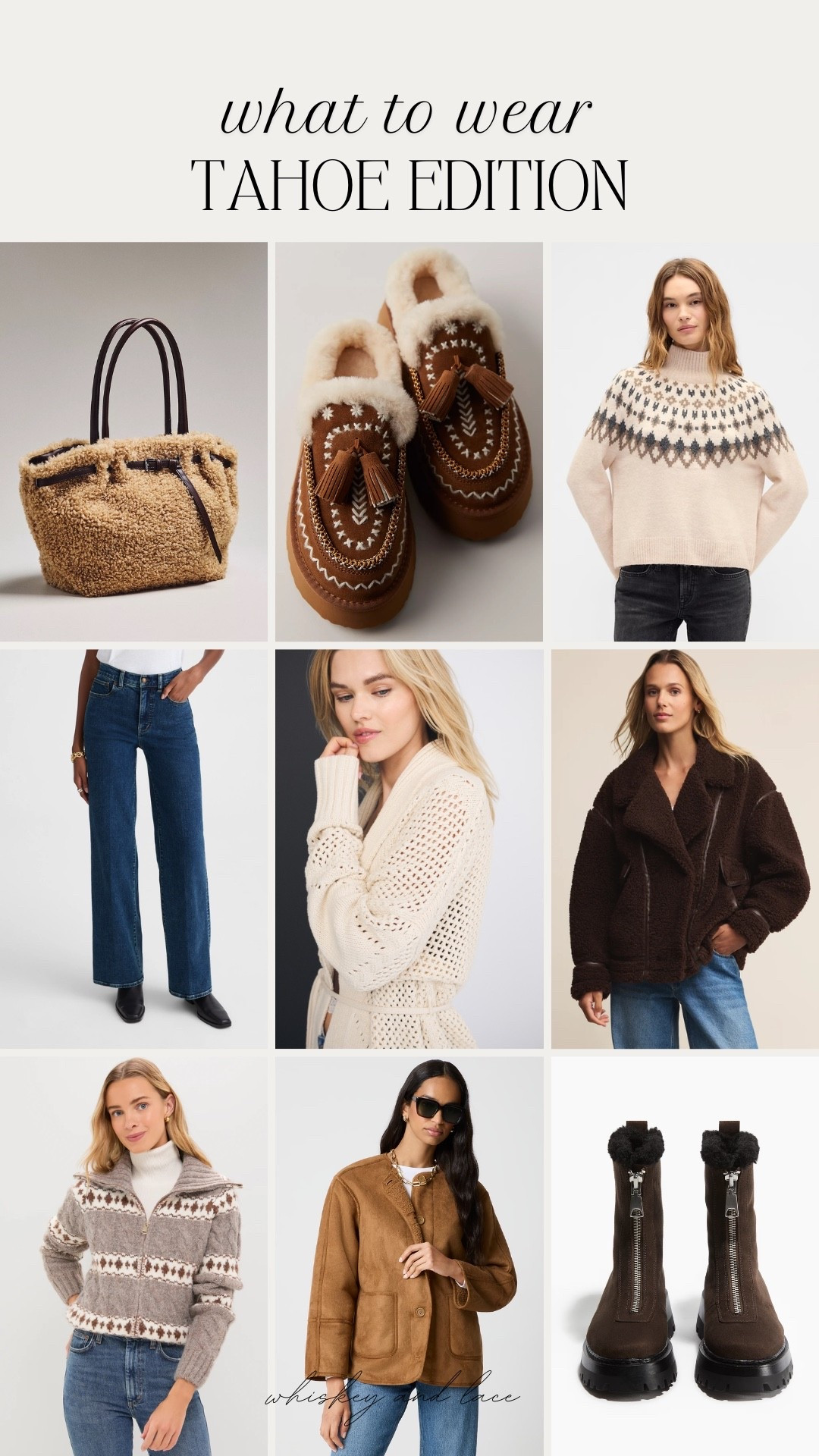 You guys know how much I love Tahoe so I thought I should pull together some of my favorite pieces right now that would be perfect for the winter in Tahoe. Sherpa everything, cozy sweaters and jeans are all the most ideal things to pack for your trip 🌲

#LTKTravel #LTKSeasonal #LTKHoliday