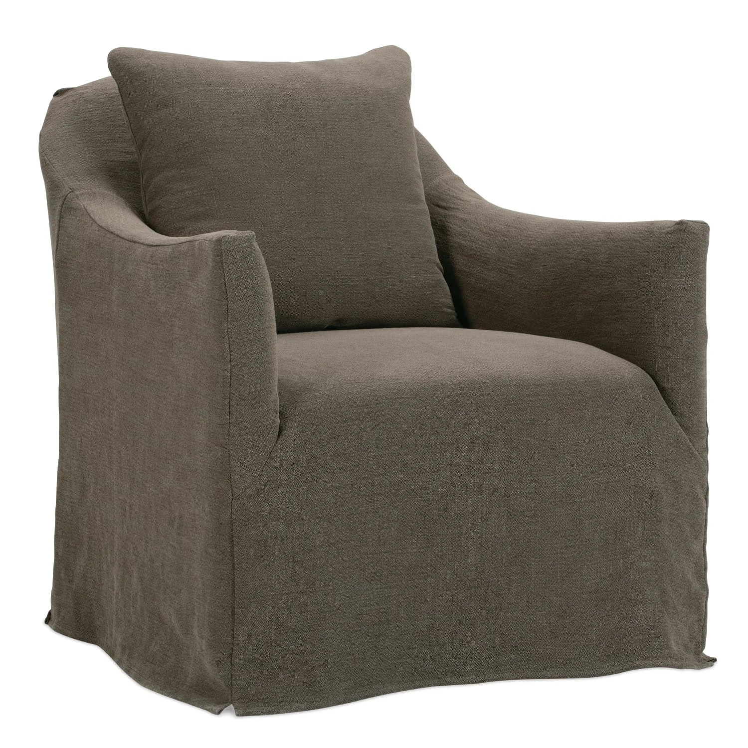 Mocha Noel Slipcovered Swivel Chair | Perigold