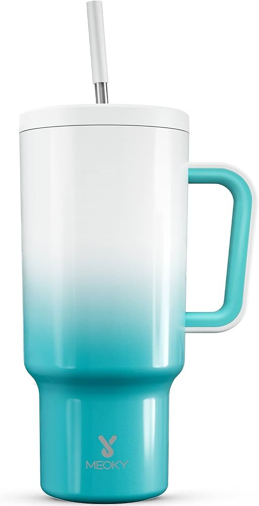 Meoky 40oz Tumbler with Handle, Leak-proof Lid and Straw, Insulated Coffee Mug Stainless Steel Tr... | Amazon (US)