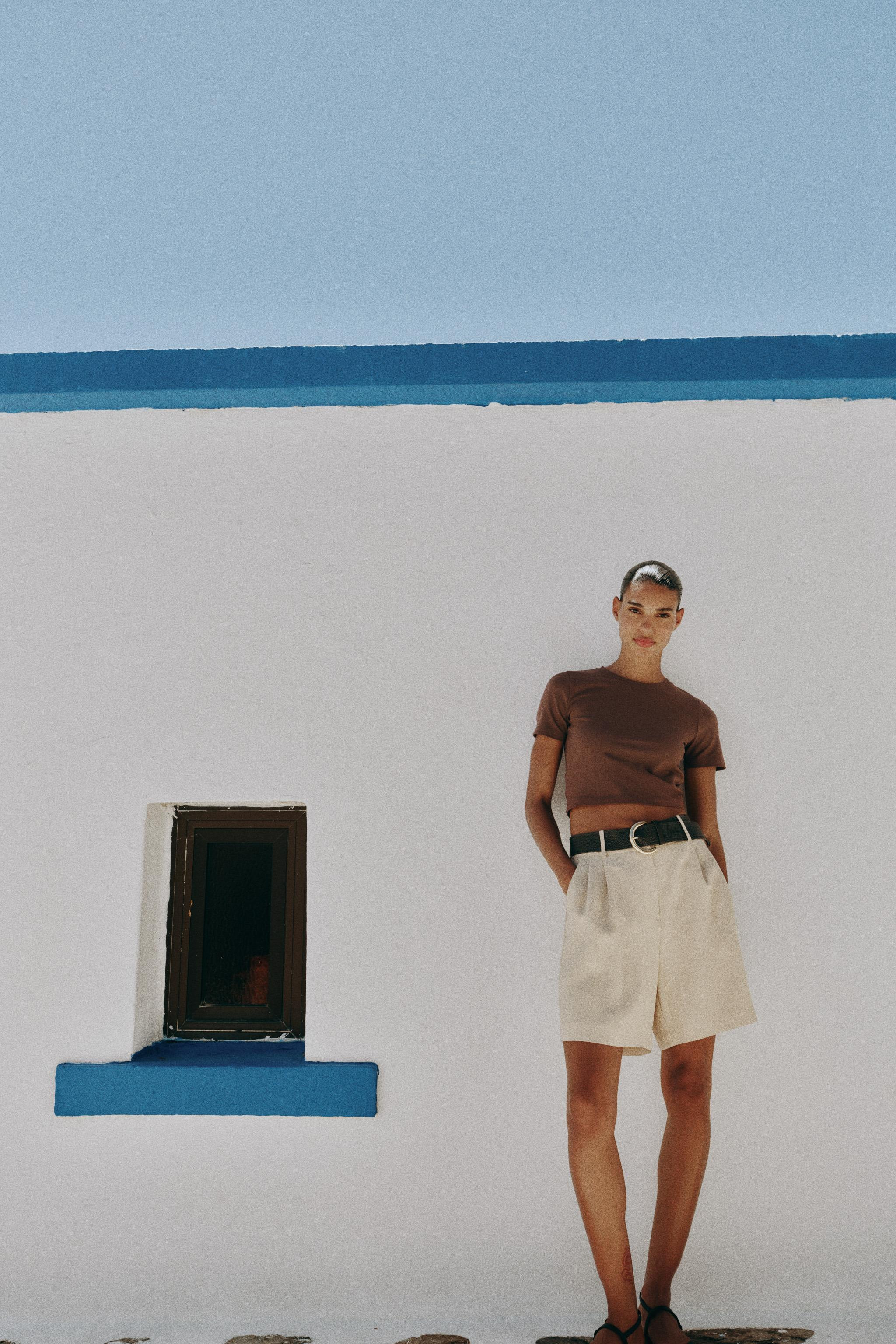PLEATED BELTED SHORTS | Zara US