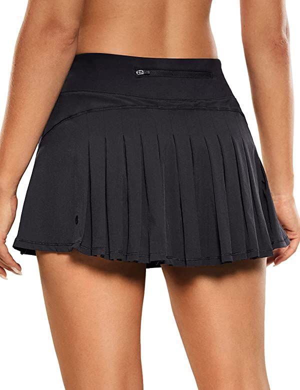 CRZ YOGA Women's Quick Dry Pleated Tennis Skirts Mid Waisted Cute Athletic Workout Running Sports... | Amazon (US)