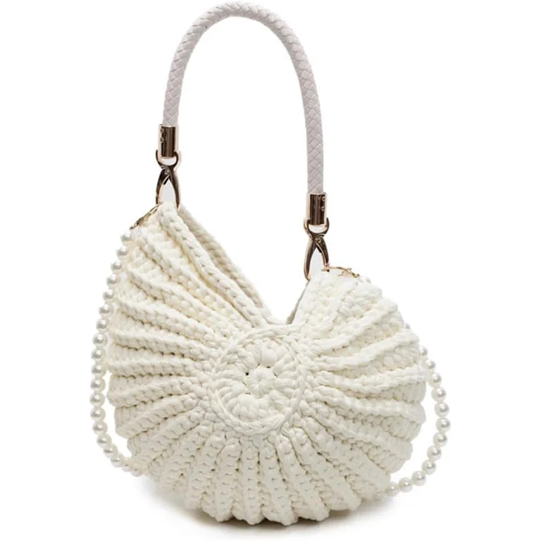 Seashell Bag Handwoven Beach Handbag Shell Purse for Wome Summer Crossbody Satchel with Pearl Str... | Walmart (US)