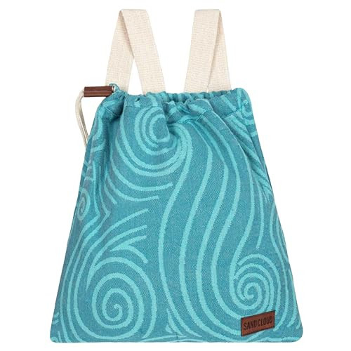 Sand Cloud Swirl Turtle Beach Towel Bag - 2-in-1 Convertible, Quick Dry, Sand Free Towel with Built-in Zipper Pocket - Compact & Lightweight for Beach, Pool, Gym & Travel - Turkish Organic Cotton | Amazon (US)