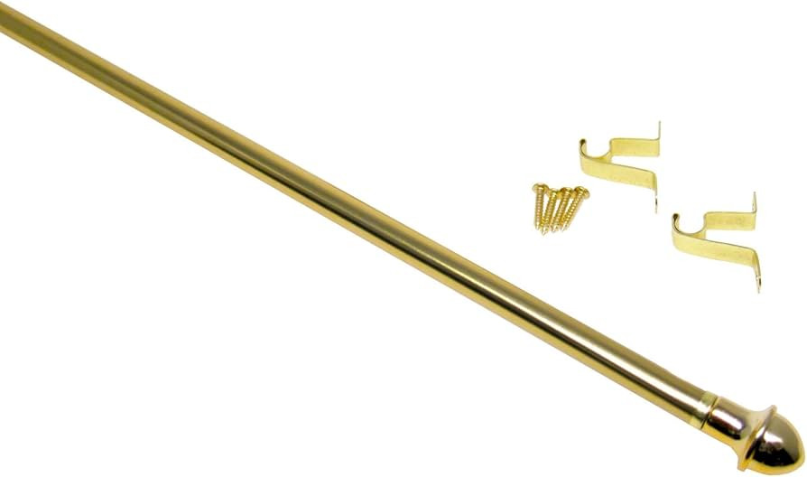 Classic Touch Cafe Curtain Rod, Gold, 28-48 Inch | Amazon (US)