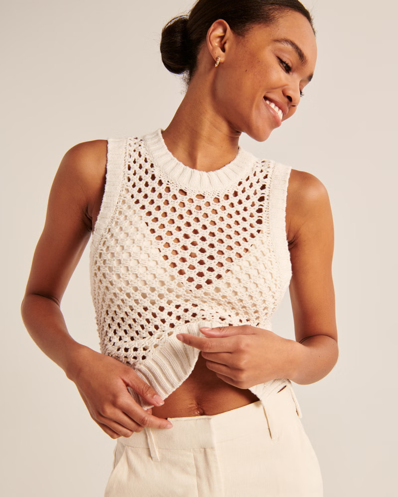 Mesh Stitch Sweater Tank | Abercrombie & Fitch (US)
